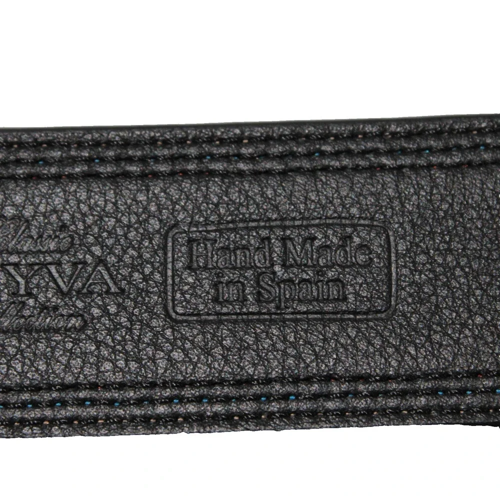 Leyva NWT Classic Belt Size 105 (US 40) in Black Pebbled Leather Made in Spain